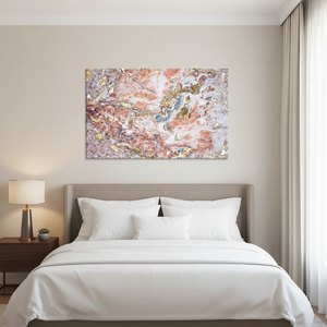 Arte de Pared en Vidrio con Diseño de Mármol Dorado: Elegante Impresión en Lienzo para Decoración de Lujo, Lienzo Enrollado - Product Image 3