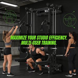 VIGFIT Rack <span class=keywords><strong>de</strong></span> Sentadillas Funcional Comercial Montado en Pared con Cables y Gancho en J, Equipo <span class=keywords><strong>de</strong></span> Gimnasio Plegable para Fitness - Product Image 5