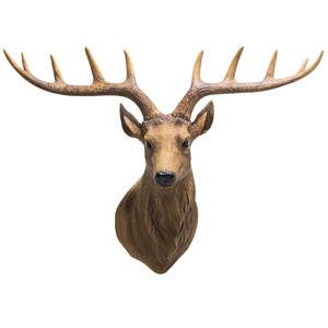 Decorazione da parete con testa di cervo in resina, <span class=keywords><strong>design</strong></span> dettagliato, stile nordico, scultura di animale finto per decorazione di sfondo per bar, hotel e camere. - Product Image 6