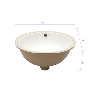 <span class=keywords><strong>Lavabo</strong></span> de cerámica ovalado de 19,6 "x 16" integrado en el <span class=keywords><strong>baño</strong></span> del hotel Balcón <span class=keywords><strong>Lavabo</strong></span> ovalado <span class=keywords><strong>Lavabo</strong></span> de cerámica integrado - Product Image 4