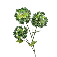 Bunga Hydrangea Buatan Grosir, Tangkai Tunggal 3 Kepala, Bunga Hydrangea Sutra Imitasi untuk Dekorasi Vas Rumah