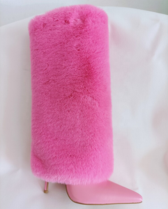 חורף חם פרווה מגפי נשים של קצר שלג מגפי שחור לבן פגיון להחליק על עקבים נעלי שלל גדול גודל 43 2022 - Product Image 5