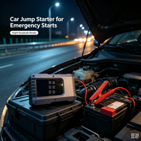 Démarreur d'urgence portable 12V pour voiture, booster de batterie de voiture d'urgence avec fonction d'alimentation mobile