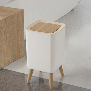 Cubo de Basura Cuadrado de 12L con Tapa de Presión, Cubo de Basura de Plástico para Cocina, Baño, Dormitorio, Oficina en Casa - Product Image 3