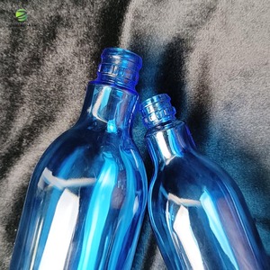 Botellas de Vidrio para Vodka Jingna al por Mayor con Tapas de Corcho, Reciclables, Transparentes, Azules, Redondas, para <span class=keywords><strong>Tequila</strong></span> y Brandy - Product Image 4