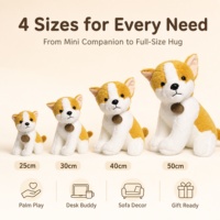 Mainan Mewah Corgi Kuning Lucu Bantal Lembut Boneka Anjing untuk Dekorasi Mobil Kamar Anak Teman Bermain Hadiah Liburan