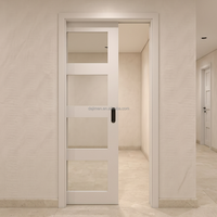 Système de porte coulissante dissimulée pour intérieur, design encastré dans le mur, kit de quincaillerie, fermeture silencieuse, gain de place, porte encastrée en panneau plaqué