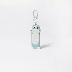 Lindo Llavero de Gato Anime Kawaii, Colgante de Resina de Gato de Dibujos Animados, Cadena Larga para Teléfono Móvil, Accesorios Decorativos de PVC y Goma para Parejas - Product Image 5