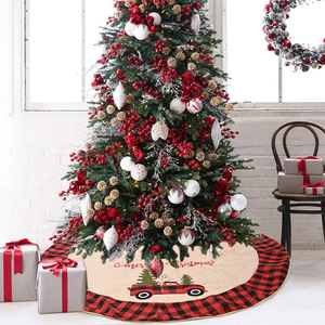 New Christmas decorations, Christmas <b>tree</b> skirts, plaid Christmas <b>tree</b> base decorations, <b>tree</b> aprons, <b>tree</b> garments. - Product Image 2
