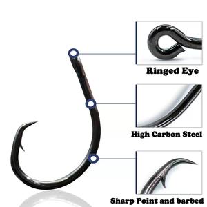 Hameçons de pêche au thon en eau salée en acier à haute teneur en carbone, modèle Big Demon Circle, vente en gros directe usine - Product Image 4