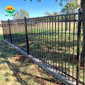 Paneles de valla de jardín de hierro forjado modernos de 6 pies, valla de granja tubular de acero para exteriores, hierro galvanizado con diseño elegante - Product Image 2