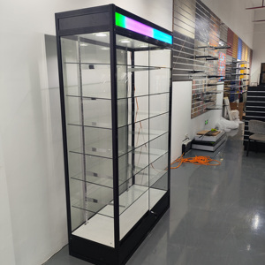 Vitrina Alta de Vidrio con Iluminación LED, Marco de Aluminio, de Pie, Ecológica, para Exhibición en Tiendas Minoristas y Estancos de Cigarrillos - Product Image 5