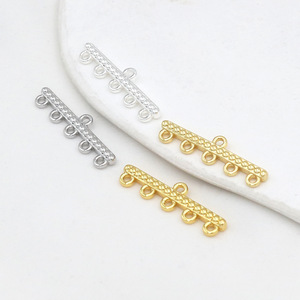 Multi Hole Rectangular Link Chain For <b>Bracelet</b> Making 18k Gold Plated <b>Copper</b> Jewelry Findings Silver And Gold Tone DIY - Product Image 4