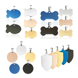 Logotipo gratis grabado doble cara personalizado aluminio colgante esmalte mascota ID cadena collar en blanco nombre personalizado Acero inoxidable Etiqueta de perro - Product Image 6