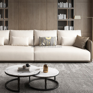 Canapés modulaires contemporains avec chaise longue en tissu crème 4 places pour hall d'hôtel, appartement, villa, salon - Product Image 4