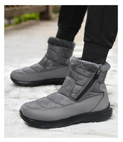 Bottes d'hiver chaudes unisexes à tige basse, doublure polaire épaisse, fermeture éclair latérale facile à enfiler, pour temps froid, OEM
