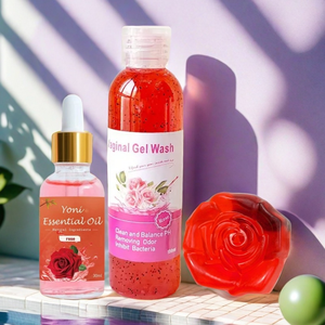 Hot Selling Verlockende Rose Geschmack YONI Geschenk box Set Damen Dusch gel YONI Rose Seife YONI <span class=keywords><strong>Massage</strong></span> öl - Product Image 1