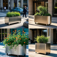 Jardinière Grande en Acier Inoxydable Personnalisable pour Usage Extérieur/Intérieur/Cour, Design Mobile, Fleurs, Plantes, Fujian