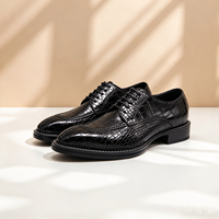 Chaussures Derby en cuir tissées BV, couleur noire peinte à la main sur la semelle, style rétro business
