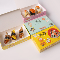 Boîte à sushi en papier multicolores, imprimée, jetable, pour emporter, avec logo personnalisé, OEM, vente en gros, emballage alimentaire
