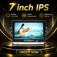 Monitor Mobil IPS 7 Inci AHD CVBS Layar 500cd untuk Kaca Depan/Dasbor, Layar Video untuk DVR Mobil, Truk, Bus