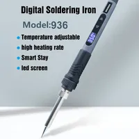 Fer à souder 936 90W intelligent avec affichage numérique, portable, embouts réglables pour kit d'outils de soudage de téléphones, fer à souder haute puissance