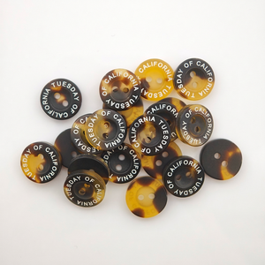 Premium Resin <strong>Buttons</strong> 18L <strong>Tortoiseshell</strong> &amp; Black Matte 2 Hole Sewing <strong>Buttons</strong> Custom Laser Engraved Logo for Shirts,coats - Product Image 3