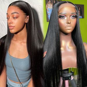 Perruque lisse en cheveux humains, cheveux vierges vietnamiens, pré-épilée, sans colle, perruque en dentelle HD complète, dentelle suisse HD frontale - Product Image 5