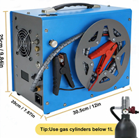 Kompresor Udara PCP Portabel 12V 4500Psi 300Bar 30mpa Pompa Tekanan Tinggi dengan Adaptor Daya & Kipas Terintegrasi, Auto-stop untuk Menyelam