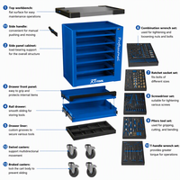 Chariot à outils multifonctionnel RTTOOL 279 pièces avec tiroirs métalliques et roulettes pour service automobile