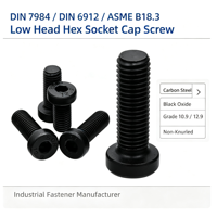 OEM/ODM DIN7984 DIN6912 ASME B18.3 Cl. Vis à tête hexagonale creuse 10.9 12.9 en acier au carbone noir avec filetage UNF, rondelles/écrous de fixation