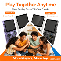 Console de jeu portable R36S Android, écran rétro arcade de 3,5 pouces, jeux vidéo gratuits, double joystick, batterie 3500 mAh, manette de jeu