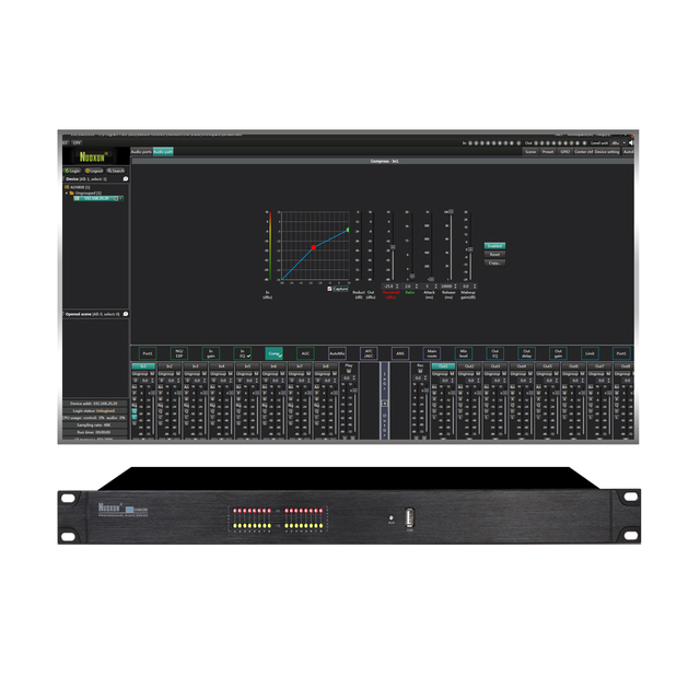 Professional 8 in 8 Out DSP Audio Processor Sound Matrix Supports RS232, RS485 and Central Control for Multimedia Conference