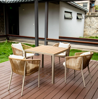 Ensemble de table et de chaises de salle à manger en aluminium pour patio extérieur, design traditionnel, salon de jardin, imperméable, durable, résistant au soleil