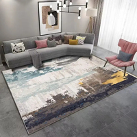 Tapis de chambre rectangulaire géométrique moderne en polyester, pliable, antidérapant, doux, à prix abordable, pour la décoration intérieure - Vente en gros