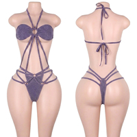 Tenues de danse exotiques pour spectacle, en lurex argenté métallisé, pour strip-teaseuses, tenues de serveuse de bouteilles, ensembles pour boîte de nuit et rave