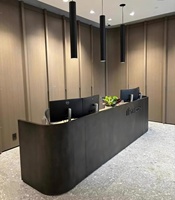 Comptoir de caisse/accueil en acier inoxydable avec éclairage LED, robuste, durable, écologique, de haute qualité pour supermarchés et salles d'exposition