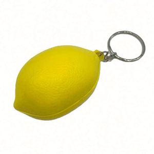 Custom Logo PU Anti Stress Ball Keychain Lemon Antistress Keyring - Product Image 1