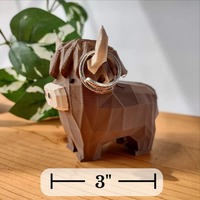 Support à bagues en résine style moderne Vache des Highlands, écologique, portable, pour décoration intérieure et de bureau, idéal pour anniversaire