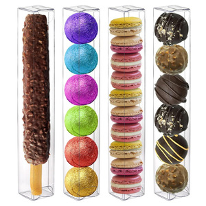 Cajas de plástico transparente de 1x1x8 pulgadas, 8 unidades, para dulces, recuerdos de fiesta, palitos de pretzel, bombas de cacao, Oreo cubiertos de <span class=keywords><strong>chocolate</strong></span> - Product Image 4
