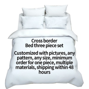 Kunden spezifisch bedruckte 90g/m² Bettwäsche-Sets Quilt-Bett bezüge Kissen bezüge Bettwäsche 4-teiliges <span class=keywords><strong>Set</strong></span> - Product Image 2