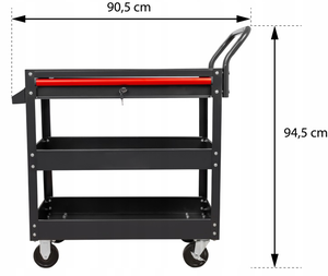 Chariot d'<span class=keywords><strong>atelier</strong></span> industriel à roulettes avec 3 étagères et tiroir - Product Image 3