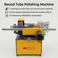Machine de polissage automatique de tubes ronds, polisseuse industrielle de tuyaux en acier inoxydable, rectification de surface métallique, élimination de la rouille