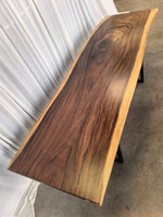 Plateau de table à manger en bois de forme irrégulière, bord naturel, en bois massif, vente en gros d'usine, pour comptoir