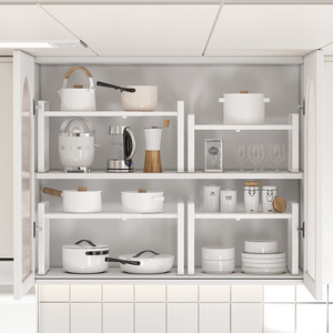 Étagère de cuisine télescopique Sea Shark en acier au carbone, organisateur de placard multifonctionnel, étagère de rangement pour cuisine, chambre et salle de bain - Product Image 2