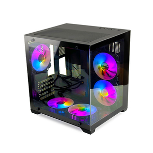 Gabinete de <span class=keywords><strong>PC</strong></span> para Juegos Manmu Hotsell MATX de <span class=keywords><strong>Torre</strong></span> Media RGB, Panel Lateral de Aleación de Aluminio y Acero con Ventana, Gabinetes de Computadora Micro ATX - Product Image 5