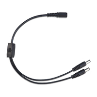 Distribuidor de Energía CC, 1 Hembra a 2 Machos, Cable de Enchufe DC5521, Cable de Alimentación DC5521 para Cámaras CCTV y Luces LED