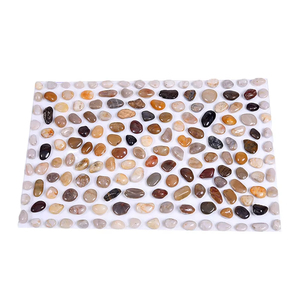 Sông tự nhiên đá Gạch <span class=keywords><strong>Mosaic</strong></span> màu Pebble Mat cho vườn cảnh quan ngoài trời trang trí nội thất sàn tường nghệ thuật DIY - Product Image 1