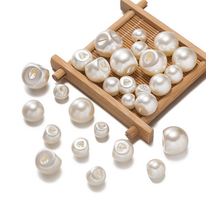 Imitation Pearl Edge Hole <b>Button</b> Round <b>White</b> Concealed Pearl <b>Button</b> For Women's Shirt DIY Jewelry Accessories - Product Image 4