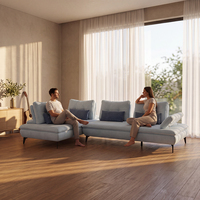 Modernes Minimalistisches Apartment-Ecksofa 5-Sitzer Verstellbares Modulares Wohnzimmer Zeitgenössisches Freizeitsofa Möbel